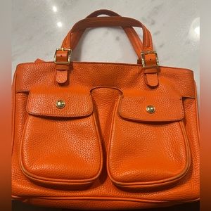 DKNY satchel pebbled leather